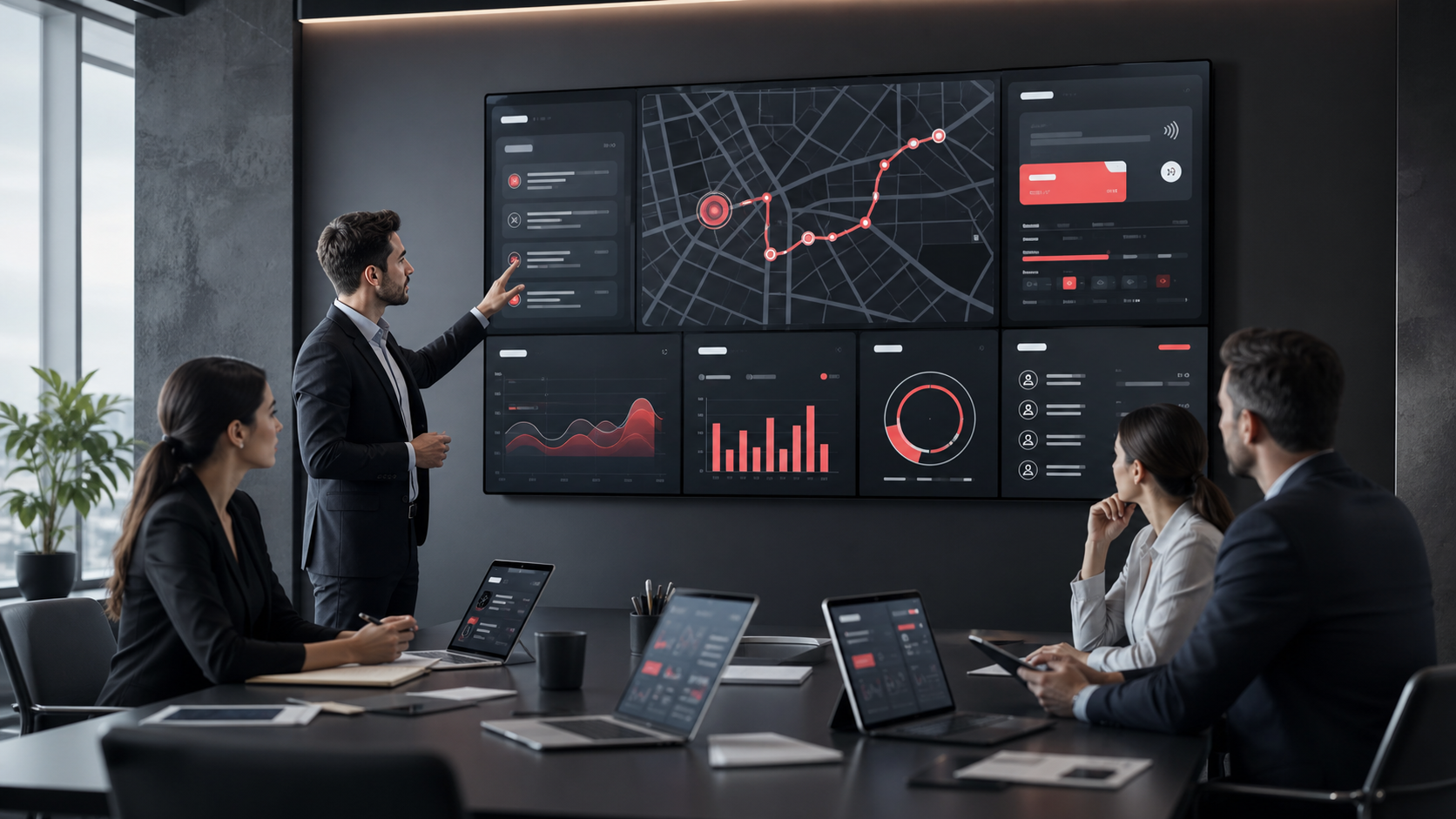 Ride product and operations dashboard in a modern workspace